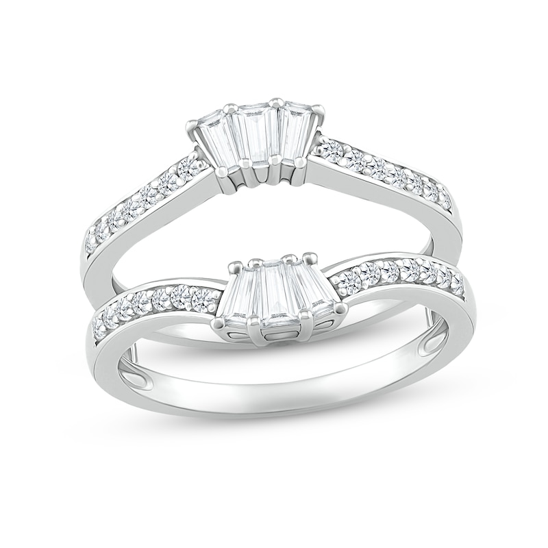 Main Image 1 of Diamond Enhancer Ring 1/3 ct tw Baguette & Round-cut 10K White Gold