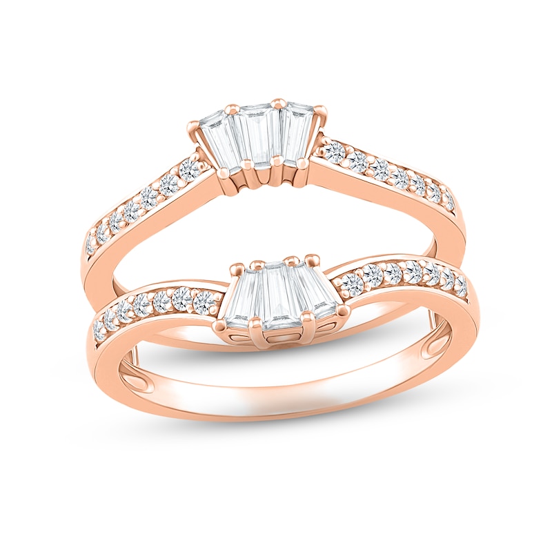 Diamond Enhancer Ring 1/3 ct tw Baguette & Round-cut 10K Rose Gold