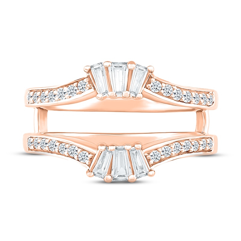 Diamond Enhancer Ring 1/3 ct tw Baguette & Round-cut 10K Rose Gold