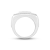 Thumbnail Image 3 of Men's Diamond Rectangle Ring 2 ct tw Round-cut 10K White Gold