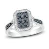 Thumbnail Image 1 of Black & White Diamond Ring 1/2 ct tw Round-cut Sterling Silver