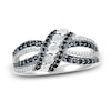 Thumbnail Image 1 of Black & White Diamond Ring 1/3 ct tw Round-cut Sterling Silver