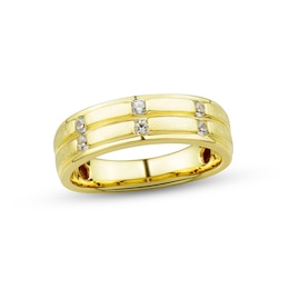 Men's Diamond Wedding Band 1/4 ct tw Round-cut 10K Yellow Gold