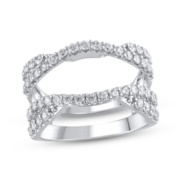 Diamond Woven Insert Ring 1 ct tw Round-cut 14K White Gold