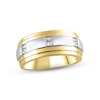 Thumbnail Image 1 of Men's Diamond Wedding Band 3/8 ct tw Square-cut 10K Two-Tone Gold