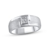 Thumbnail Image 1 of Men's Diamond Wedding Band 1/5 ct tw Square-cut 10K White Gold