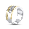 Thumbnail Image 2 of Men's Diamond Wedding Band 1 ct tw Round-cut 14K Two-Tone Gold