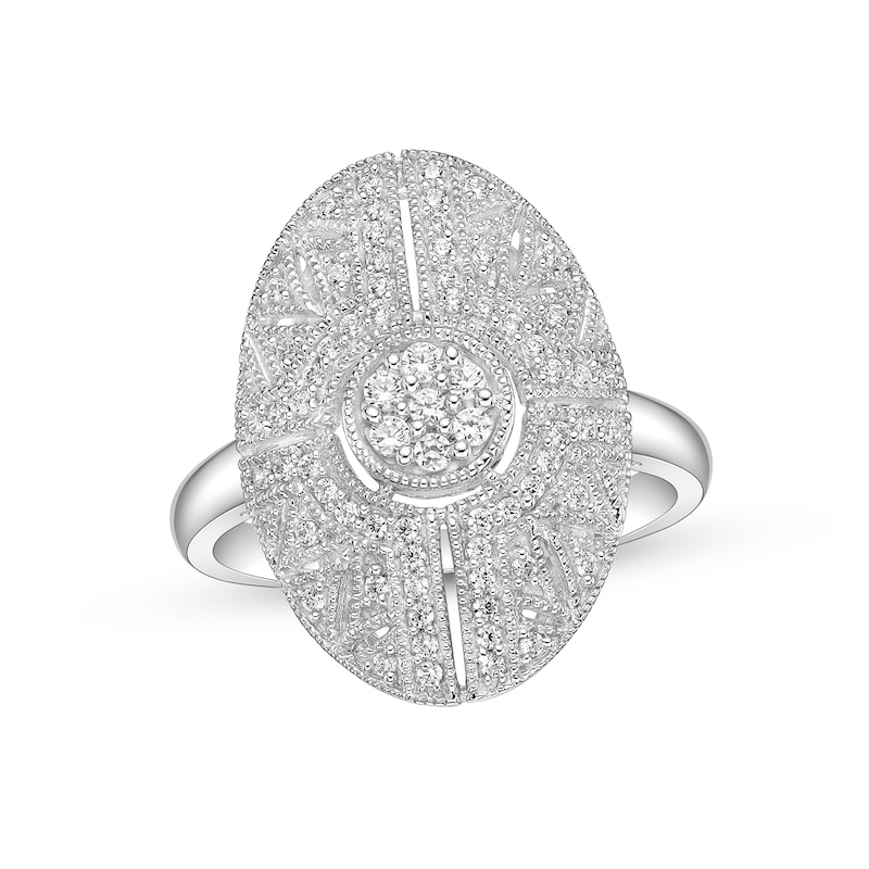 Main Image 1 of Diamond Ring 1/3 ct tw Round-cut Sterling Silver