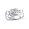 Thumbnail Image 1 of Men's Diamond Wedding Band 1-1/4 ct tw Square-cut 10K White Gold