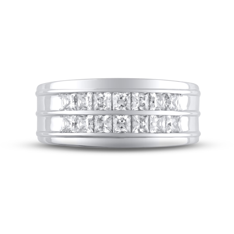 Main Image 3 of Men's Diamond Wedding Band 1-1/4 ct tw Square-cut 10K White Gold