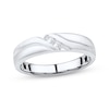 Thumbnail Image 1 of Men's Diamond Wedding Band 1/20 ct tw 10K White Gold