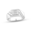 Thumbnail Image 1 of Men's Diamond Wedding Band 1/2 ct tw Square & Round-cut 14K White Gold