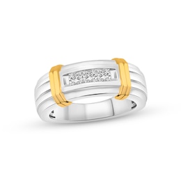 Men's Diamond Wedding Band 5/8 ct tw Square-cut 14K Two-Tone Gold