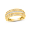 Thumbnail Image 1 of Men's Diamond Wedding Band 1 ct tw Square & Round-cut 14K Yellow Gold