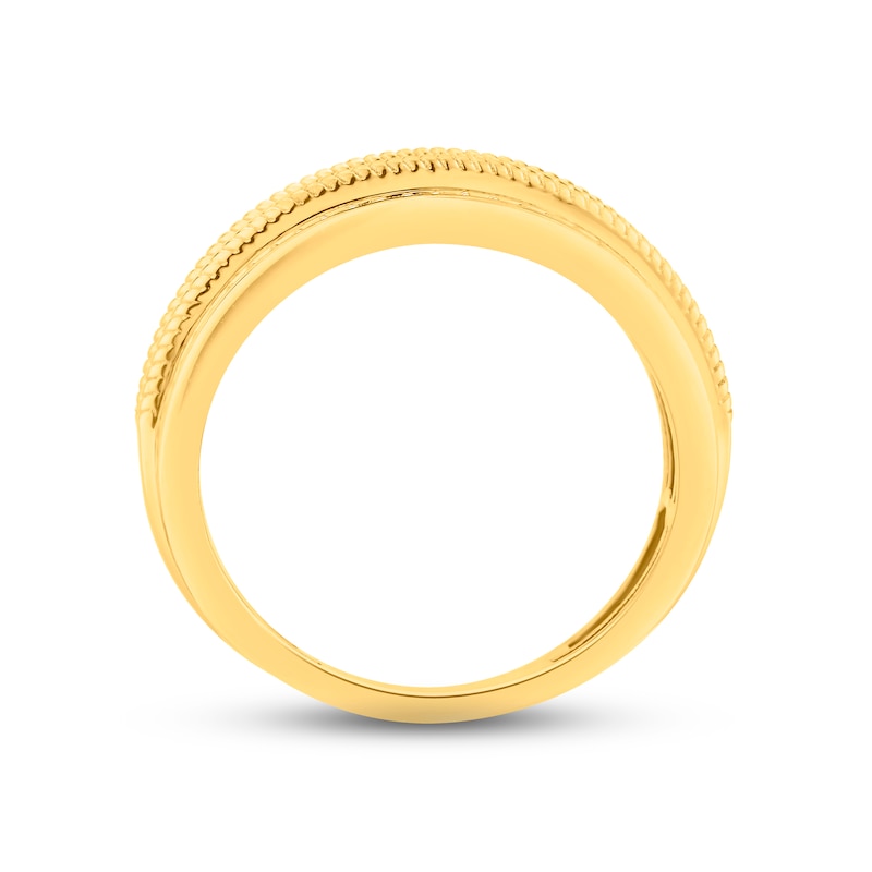 Main Image 3 of Men's Diamond Wedding Band 1 ct tw Square & Round-cut 14K Yellow Gold