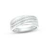 Thumbnail Image 1 of Men's Diamond Wedding Band 1/6 ct tw Round-cut 10K White Gold