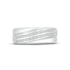 Thumbnail Image 2 of Men's Diamond Wedding Band 1/6 ct tw Round-cut 10K White Gold