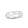 Thumbnail Image 1 of Men's Diamond Wedding Band 1/15 ct tw Round-cut 10K White Gold