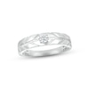 Thumbnail Image 1 of Men's Diamond Wedding Band 1/6 ct tw Round-cut 10K White Gold