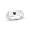 Thumbnail Image 1 of Men's Black Diamond Wedding Band 1/15 ct tw Round-cut 10K White Gold