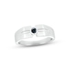 Thumbnail Image 1 of Men's Black Diamond Wedding Band 1/8 ct tw Round-cut 10K White Gold