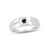 Thumbnail Image 0 of Men's Black & White Diamond Wedding Band 1/4 ct tw Round-cut 10K White Gold