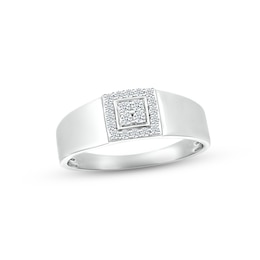 Men's Diamond Wedding Band 1/4 ct tw Round-cut 10K White Gold