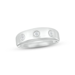 Men's Diamond Wedding Band 1/15 ct tw Round-cut 10K White Gold