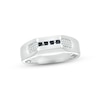 Thumbnail Image 1 of Men's Black & White Diamond Wedding Band 1/5 ct tw Round-cut 10K White Gold