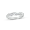 Thumbnail Image 1 of Men's Diamond Wedding Band 1/4 ct tw Round-cut 10K White Gold