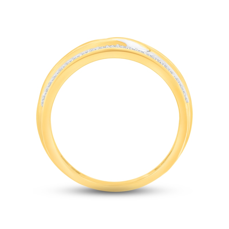 Main Image 3 of Men's Diamond Wedding Band 5/8 ct tw Round-cut 14K Yellow Gold