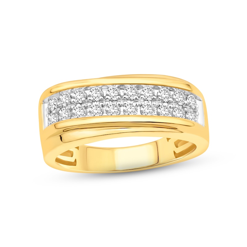 Main Image 1 of Men's Diamond Wedding Band 3/4 ct tw Round-cut 14K Yellow Gold