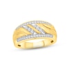 Thumbnail Image 1 of Men's Diamond Wedding Band 3/8 ct tw Round-cut 10K Yellow Gold