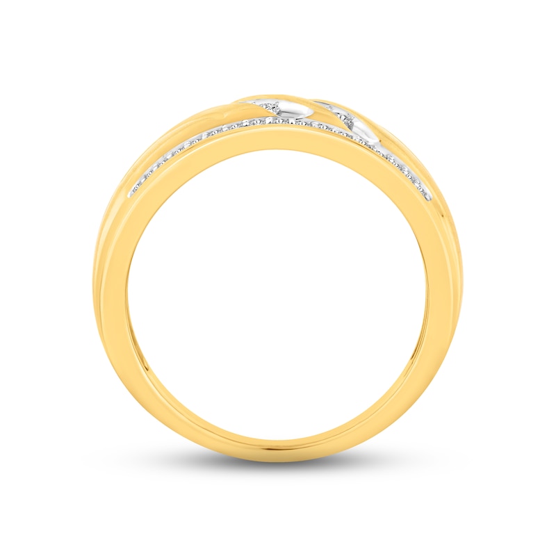 Main Image 3 of Men's Diamond Wedding Band 3/8 ct tw Round-cut 10K Yellow Gold