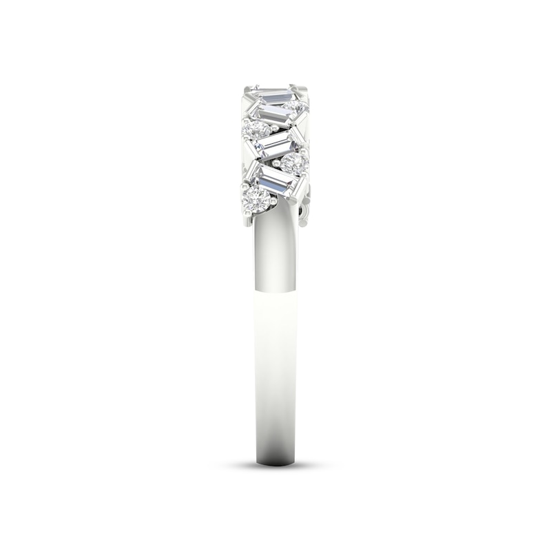 Main Image 3 of Diamond Ring 1/3 ct tw Baguette & Round-cut Sterling Silver