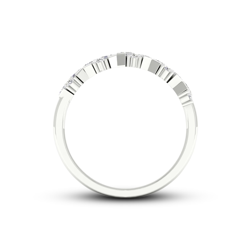 Main Image 4 of Diamond Ring 1/3 ct tw Baguette & Round-cut Sterling Silver