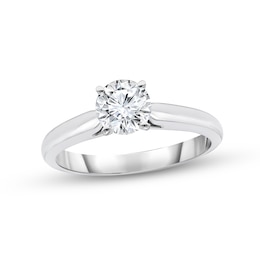 Diamond Solitaire Ring 1 ct tw Round-cut 10K White Gold (K/I2)