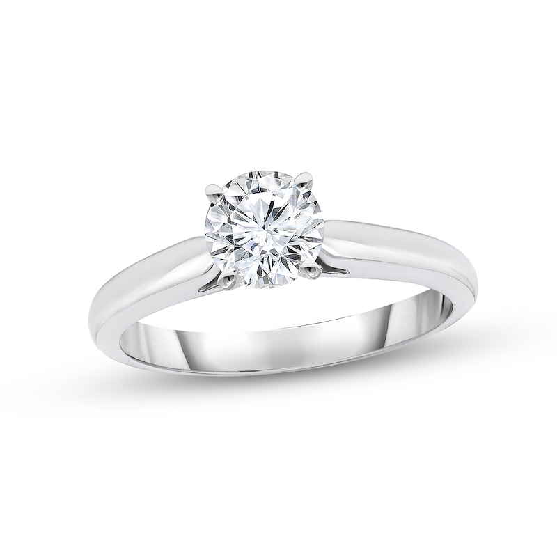 Diamond Solitaire Ring 1 ct tw Round-cut 10K White Gold (K/I2)