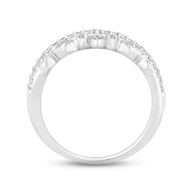 Diamond Contour Enhancer Ring 1/4 ct tw Round-cut 14K White Gold