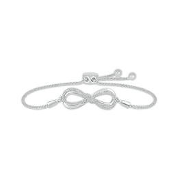 Diamond Infinity Bolo Bracelet 1/5 ct tw Sterling Silver 9.5&quot;