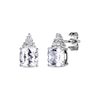 Thumbnail Image 1 of Cushion & Round-Cut White Lab-Created Sapphire Stud Earrings Sterling Silver