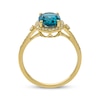 Thumbnail Image 2 of Oval-Cut London Blue Topaz & Round-Cut Diamond Ring 1/5 ct tw 10K Yellow Gold