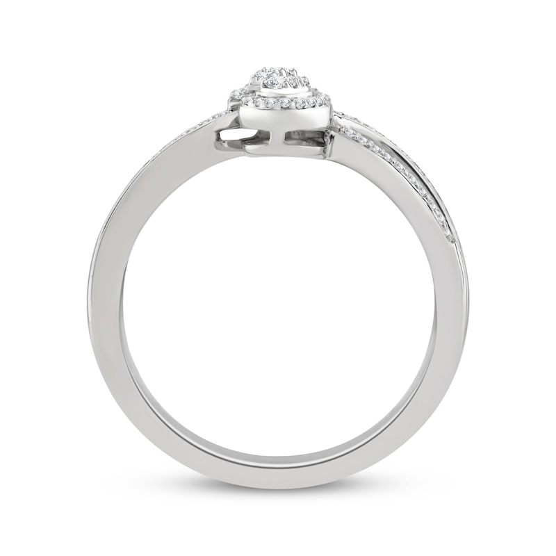 Round-Cut Diamond Bypass Promise Ring 1/5 ct tw 10K White Gold