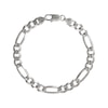 Thumbnail Image 1 of Diamond-Cut Solid Figaro Chain Bracelet 11mm Sterling Silver 8.5&quot;