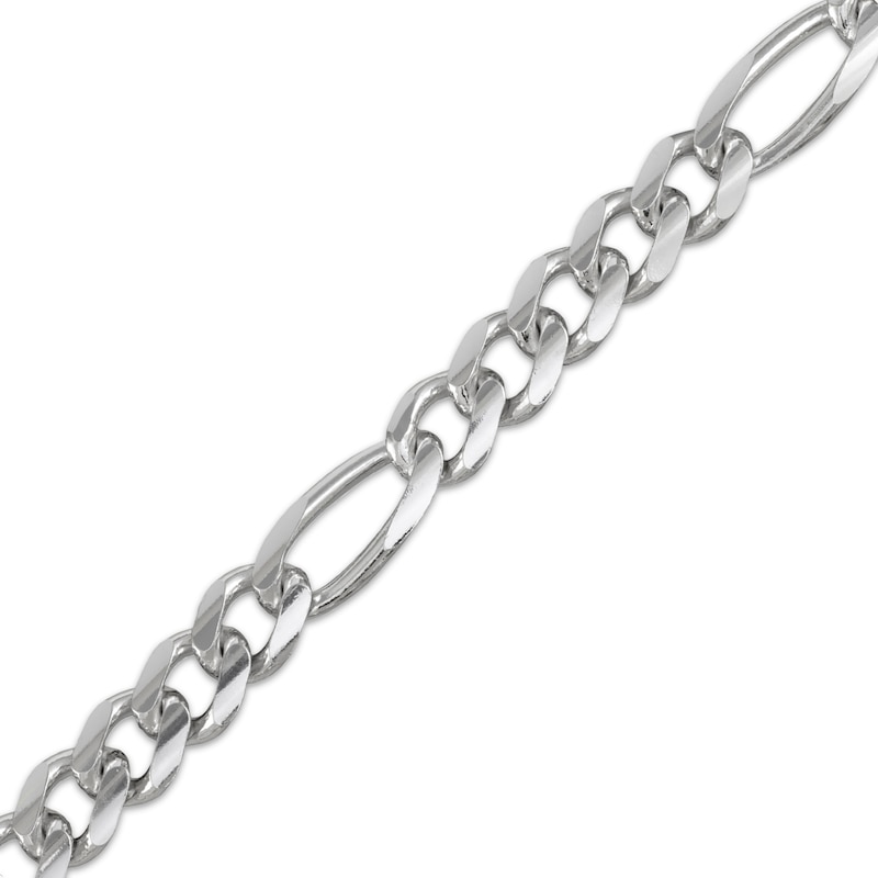 Main Image 2 of Diamond-Cut Solid Figaro Chain Necklace 9mm Sterling Silver 22&quot;