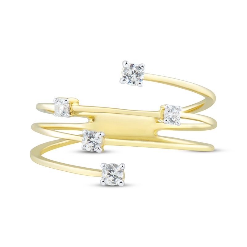 Main Image 3 of Round-Cut Diamond Five-Stone Ring 1/5 ct tw 10K Yellow Gold