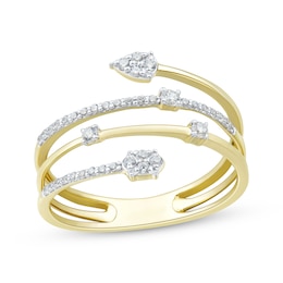 Round-Cut Diamond Orbit Ring 1/5 ct tw 10K Yellow Gold