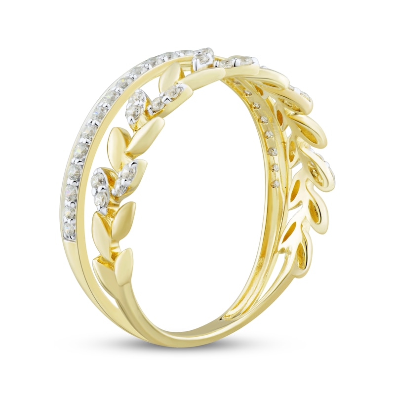 Main Image 2 of Round-Cut Diamond Stack-Look Ring 1/4 ct tw 10K Yellow Gold