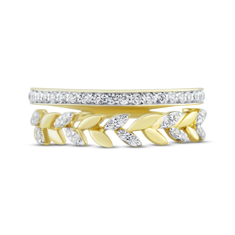 Main Image 3 of Round-Cut Diamond Stack-Look Ring 1/4 ct tw 10K Yellow Gold