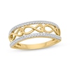 Thumbnail Image 1 of Round-Cut Diamond Heart Infinity Ring 1/4 ct tw 10K Yellow Gold